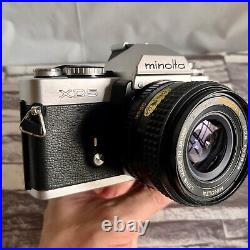 MINOLTA XD5 SLR Film Camera with MD W. ROKKOR-X 35mm F2.8 Lens Vintage Rare