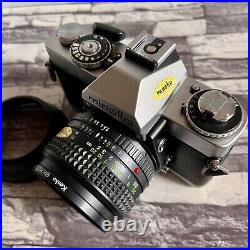 MINOLTA XD5 SLR Film Camera with MD W. ROKKOR-X 35mm F2.8 Lens Vintage Rare