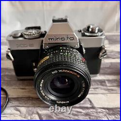 MINOLTA XD5 SLR Film Camera with MD W. ROKKOR-X 35mm F2.8 Lens Vintage Rare