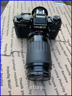 MINT! Minolta X-700 Film Camera Lot Pro Vivitar Lens, Manuals, A Bag Vintage