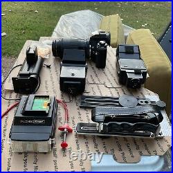 MINT! Minolta X-700 Film Camera Lot Pro Vivitar Lens, Manuals, A Bag Vintage