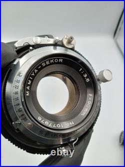 Mamiya Press Film Camera Sekor 90mm F3.5 Lens 6x4.5 6x6 Film Back JPN Vintage