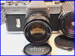 Mamiya/Sekor 1000 DTL 35mm SLR Film Camera with two lenses 55 & 28 mm Vintage Mamiya/Sekor 1000 DTL 35mm SLR Film Camera with two lenses 55 & 28 mm Vintage