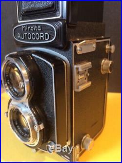 Minolta Autocord TLR Film Camera With Rokkor Seikosha-MX 75mm f3.5 Lens, Case