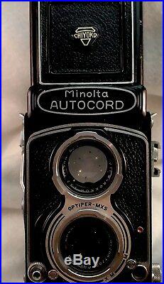 Minolta Autocord Twin Lens Reflex Camera for 120 film Plus Lenses And Lens Shade