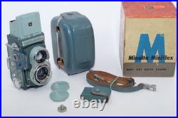Minolta Miniflex 44 127 TLR Film camera. Rokkor 60mm f3.5 lens. Box. Case. Cap