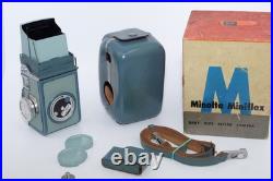 Minolta Miniflex 44 127 TLR Film camera. Rokkor 60mm f3.5 lens. Box. Case. Cap