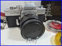 Minolta SRT101 35mm SLR Camera with ROKKOR-PF 55mm Lens And Vintage Suede Case