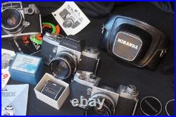 Miranda 3 vintage cameras 4 lenses great collection all working great shape