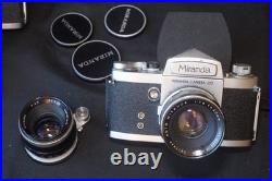 Miranda 3 vintage cameras 4 lenses great collection all working great shape