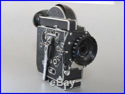 NEAR MINT Bolex H16 SB 16mm movie Camera C mount adaptor + 3 Lens Japan C59