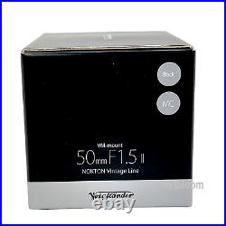 NEW Voigtlander NOKTON Vintage Line 50mm F1.5 II Black MC Multi Coating