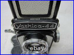 NICE Vintage 127 FILM YASHICA-44 Gray/Black Twin Lens Reflex TLR Camera with CASE