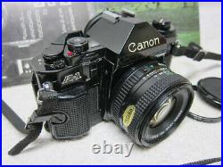 NICE Vintage CANON A-1 A1 35mm FILM SLR Camera with50mm Lens & Instrct Book. TESTED