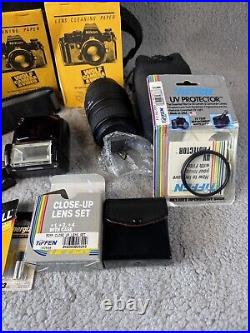 NIKON AF N6006 CAMERA with 35-135mm 13.5-4.5 LENS, Filters, Flash, & More Vintage