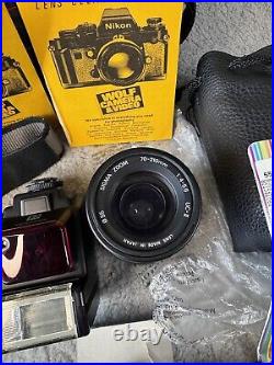 NIKON AF N6006 CAMERA with 35-135mm 13.5-4.5 LENS, Filters, Flash, & More Vintage