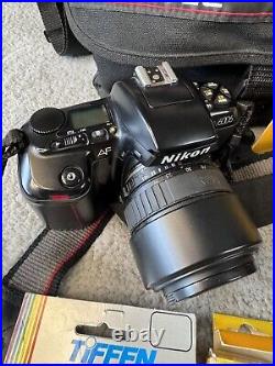 NIKON AF N6006 CAMERA with 35-135mm 13.5-4.5 LENS, Filters, Flash, & More Vintage