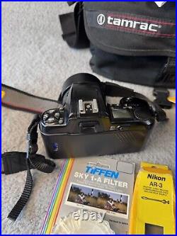 NIKON AF N6006 CAMERA with 35-135mm 13.5-4.5 LENS, Filters, Flash, & More Vintage
