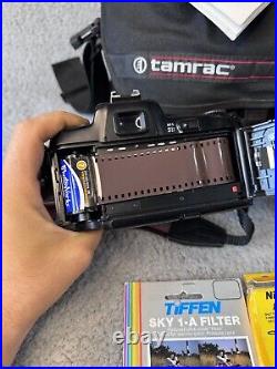 NIKON AF N6006 CAMERA with 35-135mm 13.5-4.5 LENS, Filters, Flash, & More Vintage