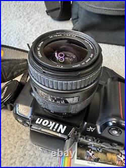 NIKON AF N6006 CAMERA with 35-135mm 13.5-4.5 LENS, Filters, Flash, & More Vintage
