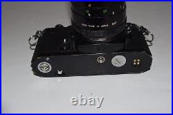 NIKON FE Black Body 35mm Film Camera SLR VIVITAR 135MM 2.8 LENS (WBA1)