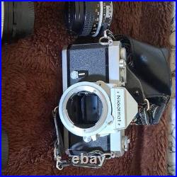 Nikkormat Vintage SLR Film Camera Black Silver with Assorted Lenses