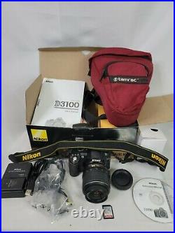 Nikon D3100 DSLR Camera Body w. AF-S DX VR 18-55mm Lens Bundle With Vintage Tamrac