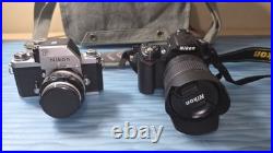 Nikon D90 DSLR with Lens + Vintage Nikon F 35mm Film Camera, Passport & Bag Lot