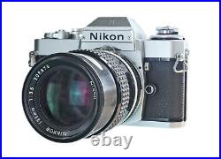Nikon EL2 35mm Film SLR + 135mm f3.5 Nikon Lens, Tested Clean Classic