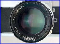 Nikon EL2 35mm Film SLR + 135mm f3.5 Nikon Lens, Tested Clean Classic