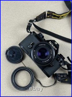 Nikon EM 35mm SLR Film Camera Nikon 50mm f/1.8 Lens Vintage Untested