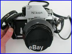 Nikon F Vintage 35mm Film Camera Chrome withNikkor Lens Japan