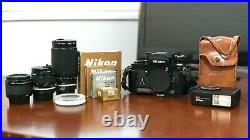 Nikon F2AS Photomic Vintage Camera with Lenses, Filters & Speedlight + Tamrac Bag