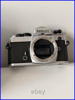 Nikon FE Silver Vintage SLR Film Camera with Nikkor 50mm f/1.4 Lens & Case