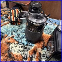 Nikon FG Vintage SLR Film Camera Black Silver with Lens, Flash, Accessories, Bag