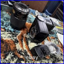 Nikon FG Vintage SLR Film Camera Black Silver with Lens, Flash, Accessories, Bag