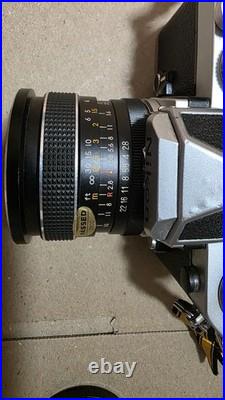 Nikon FM Silver Film Camera + 28mm Lens Vintage