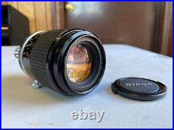 Nikon Micro-Nikkor 105mm 12.8 Vintage SLR Camera Lens CLEAN with Caps f/2.8