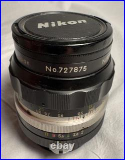 Nikon NIKKOR-O Auto 35mm F2 camera lens vintage No. 727875