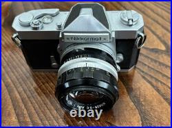 Nikon Nikkormat FS SLR Camera Black Silver with Nikkor-SC 50mm f/1.4 Lens