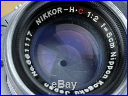 Nikon S2 Vintage Rangefinder Camera with 50mm f/2 Nikkor HC Lens Works Great