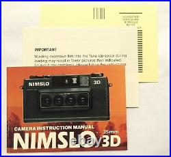 Nimslo R 3D Quadra Lens 35mm Camera, Batteries, Box Rechargeable Micro Usb