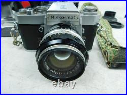 Nippon Nikkormat 35mm Film Camera 50mm Lens w Extras Vintage Japan Nippon Nikkormat 35mm Film Camera 50mm Lens w Extras Vintage Japan