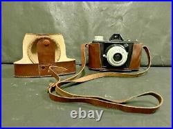 Old Vintage Rare Agfa Click-iii Camera With Lens & Agfa Leather Protective Case