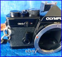 Olympus Black OM-2N Vintage Film Camera 35mm Vivitar Lens And Lanyard SLR