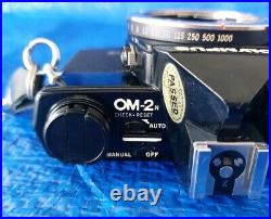 Olympus Black OM-2N Vintage Film Camera 35mm Vivitar Lens And Lanyard SLR