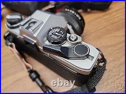 Olympus OM 10 Film Vintage Camera with Flash + 3 Lenses (80-200mm, etc) UNTESTED