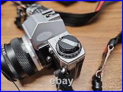 Olympus OM 10 Film Vintage Camera with Flash + 3 Lenses (80-200mm, etc) UNTESTED