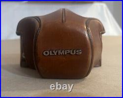 Olympus OM-1N Film Camera 50mm Lens From JAPAN w Vintage Brown Leather Case