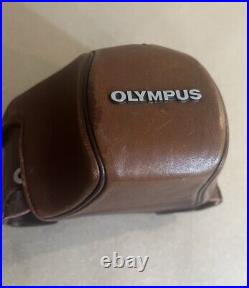 Olympus OM-1N Film Camera 50mm Lens From JAPAN w Vintage Brown Leather Case